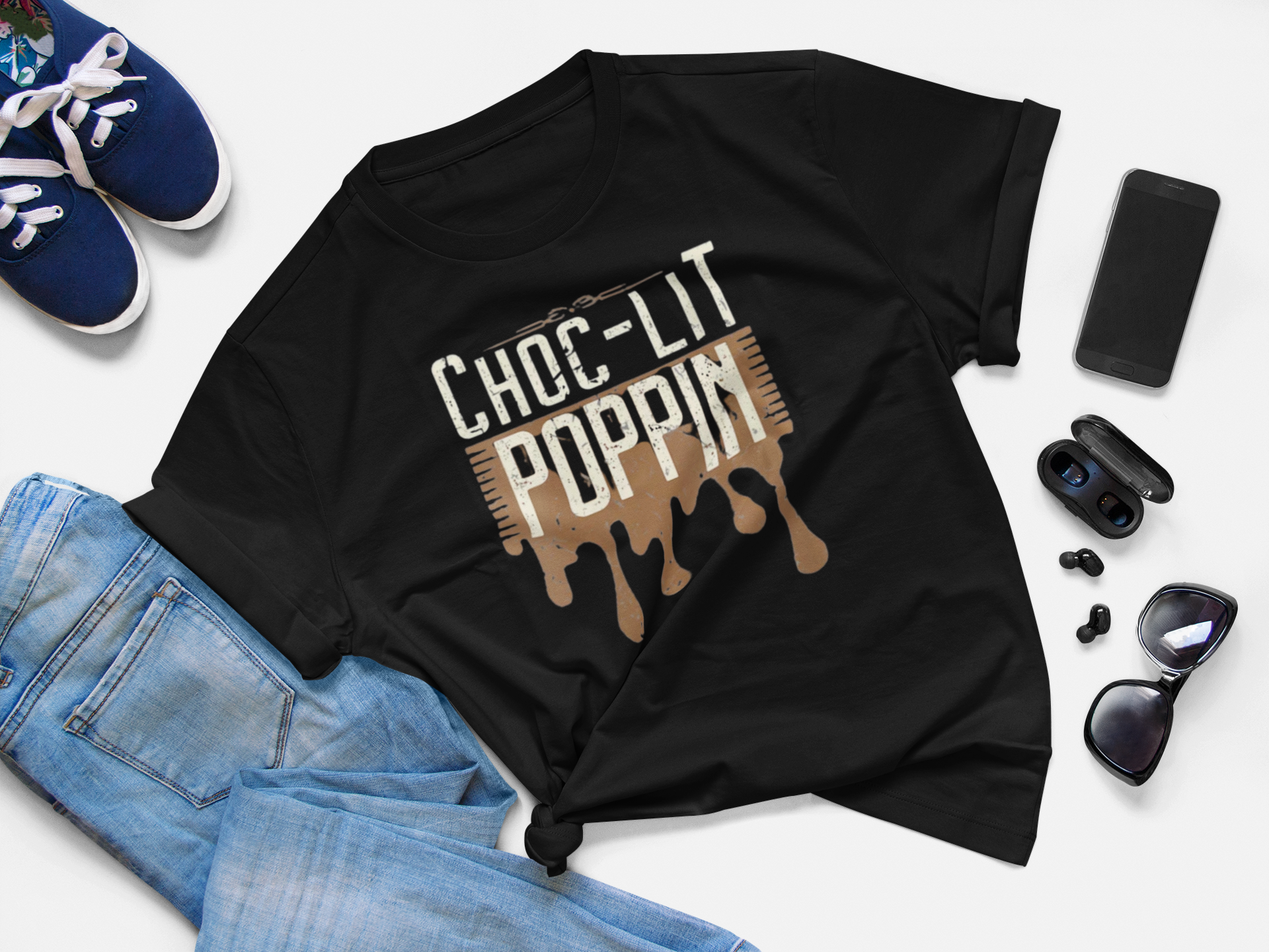 Choc -Lit Poppin Tee - Idea's Into Creations